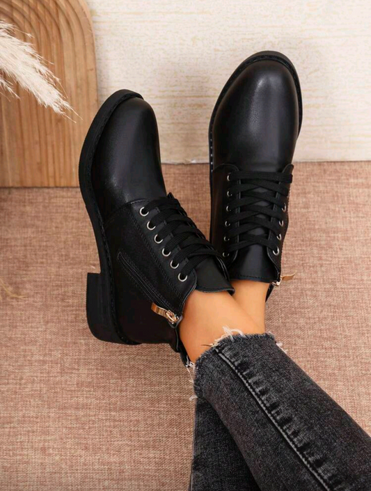 Dark Night Key Handmade Matte Leather Martin Boots