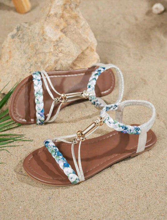 Coastal Dream - Hand-woven Floral Sandals