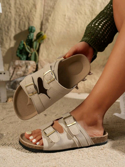 Dune Slippers - Handcrafted Double-Buckle Suede Birkenstocks